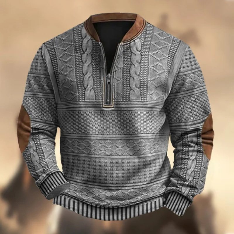2024 Spring and Autumn New 3D Printed Men's Sweater Fashion Casual Men's Clothing Stand Zipper Collar Long Sleeve Sweatshirt