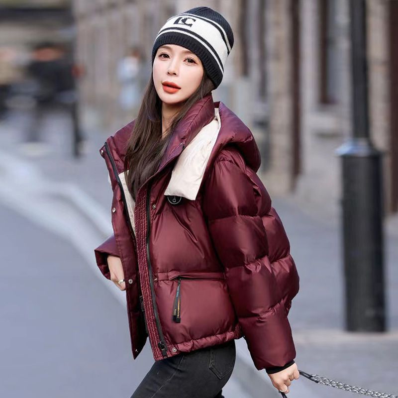 New Winter Thick Warm Short Cotton Coat Women Puffer Jacket Parkas Trend Streetwear Zip Cotton-padded Jacket Windproof Outerwear