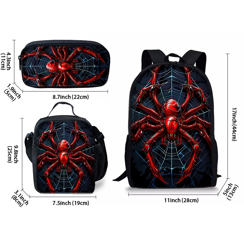Set Red Spider Three Piece Bkpk For And Best Gifts 3D Cartoon Sool Bkpk For ildren M260805