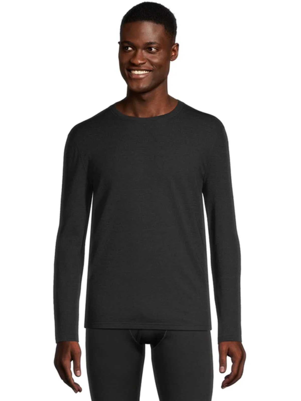 Merino Wool Base Layer Top- Mens 13% Merino Wool Thermal Underwear Long Sleeve Thermal Shirts for Outdoor Hiking Crew Tops Warm