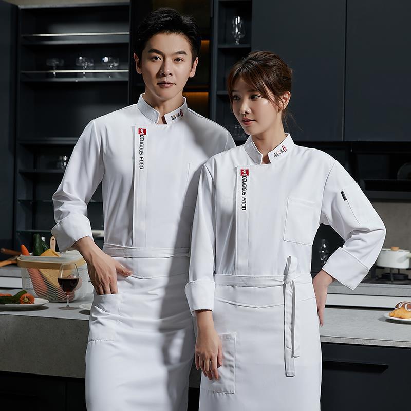 Dining Chef Overalls Men's Long Sleeve and Short Sleeve Summer Restaurant Rear Kitchen Winter Canteen plus Size Clothes