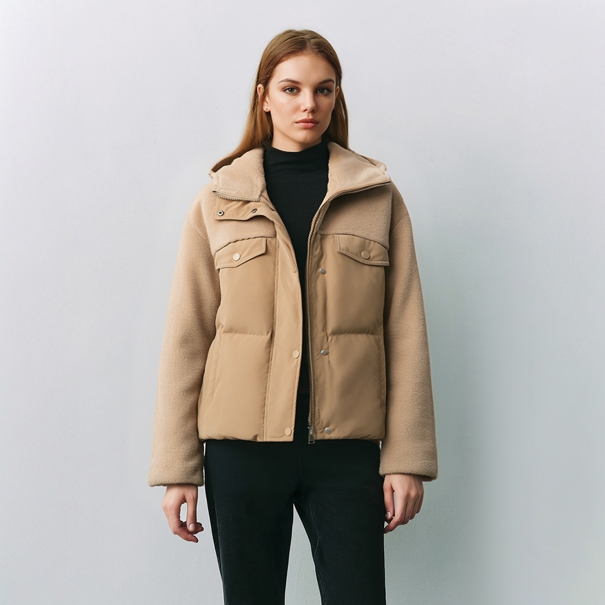 K1886L High-quality luxury women's bc warm thick wool white goose down jackets down coats