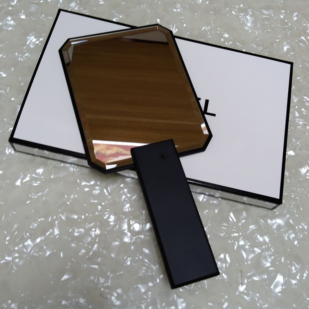 Designer Black Acrylic Mirror Excellent Women's Makeup Hand Mirror with Gift Box Perfect VIP Gift