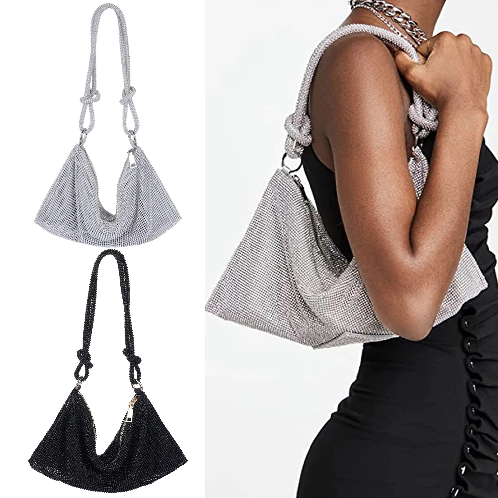 Shiny Rhinestone Dinner Bag Party Wedding Purses For Women New Luxury Full-Diamond Crystal Handbag Designer Sparkly Evening Bags