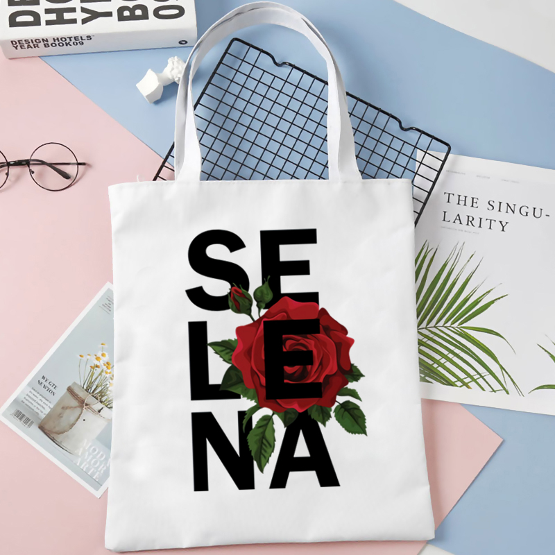 Selena Quintanilla Shopping Bag Print Original Design White Unisex Fashion Travel Canvas Bags