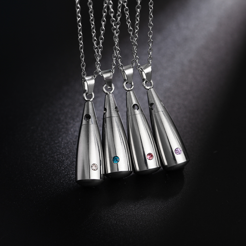 Stainless Steel Essential Oil Bottle Necklace Teardrop Open Locket Aromatherapy Diffuser Pendant Necklace Women Aroma Jewelry