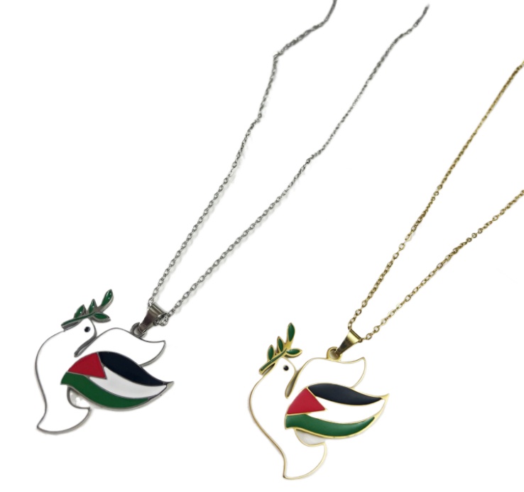 Stainless steel necklace Peace pigeon necklace Islamic Arab necklace European and American popular jewelry women men flag