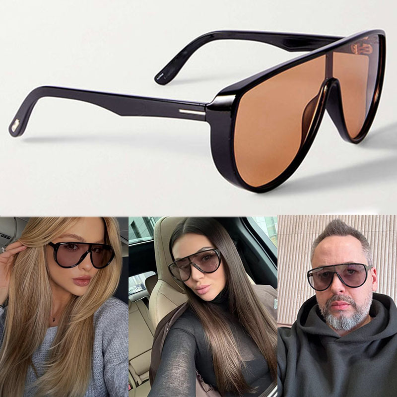 Fashion designer sunglasses for men and women oversized oval frame outdoor sunshade glasses with packaging box 1182