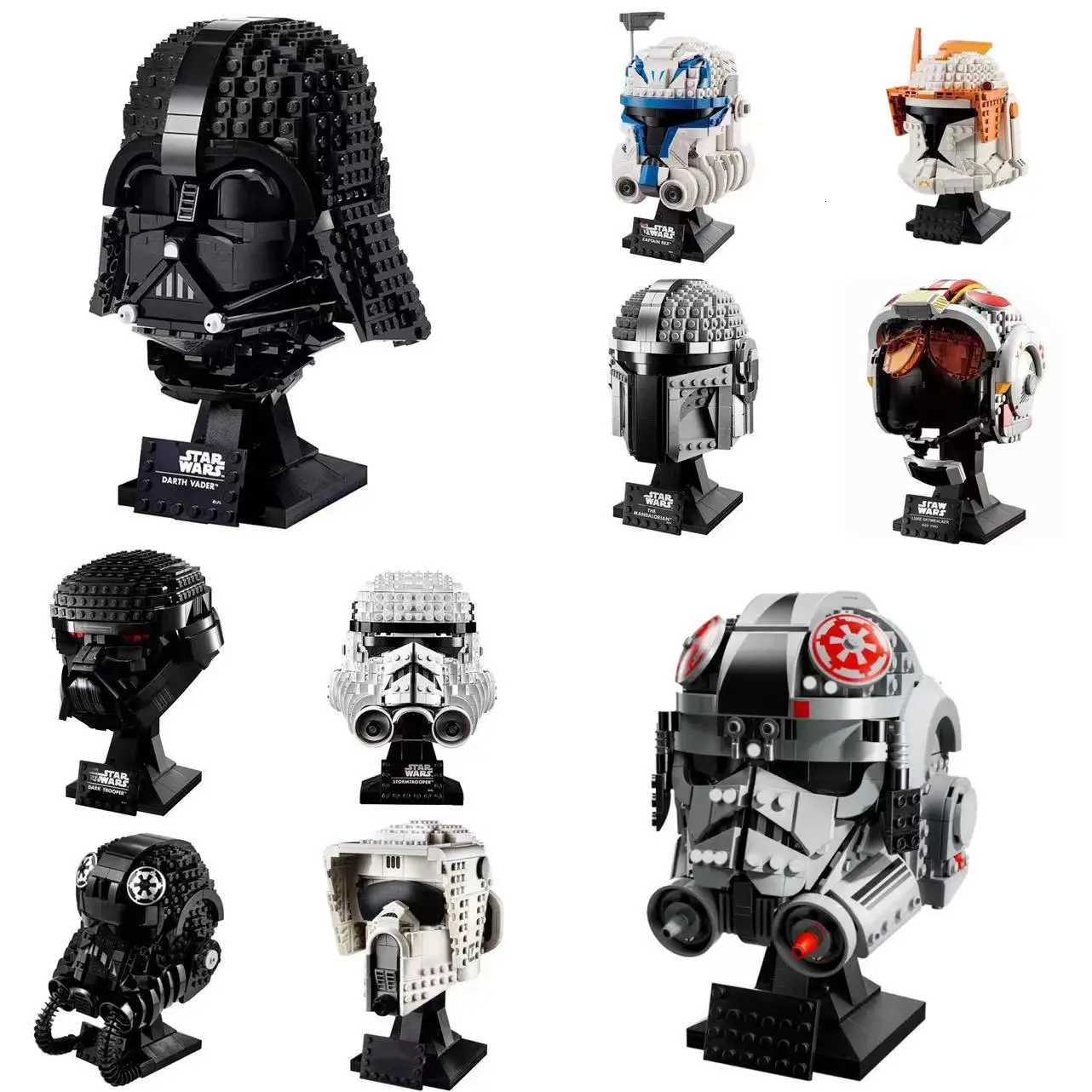 2025 New Galaxy Warriors Combat Helmet Building Blocks Set - Space Wars Commander Fighter Pilot Helmet MOC Kid Education Toy Gift Y250711-image-1065992869