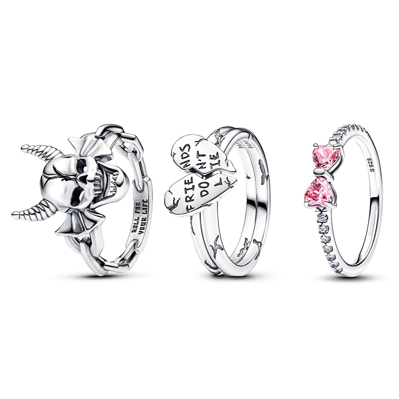 2025 New in 925 Sterling Silver Sparkling Pink Bow Ring For Women Exquisite Style Fashionable For Parties Wedding Jewelry Gifts
