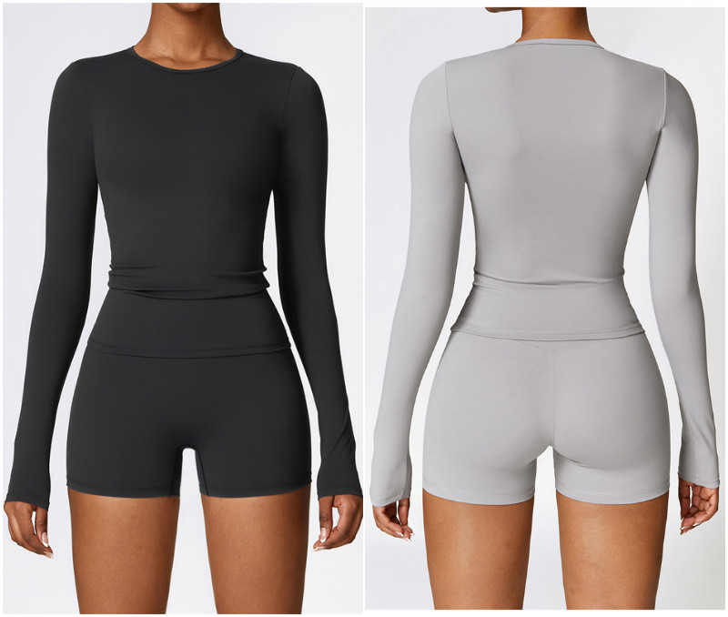 8519 La tenue de yoga féminin yoga set deux pièces shorts + chemises excellent gymnase sport entraînant entraîneur pantalon court décontracté.