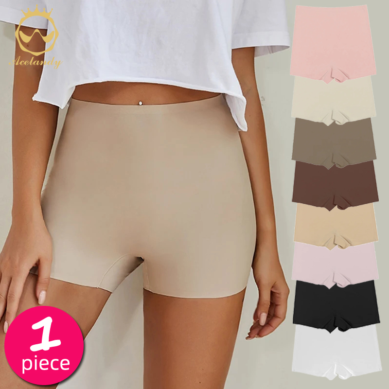 New Summer Thin Women Large Size Safety Shorts Ice Silk Cool High Elasticity Plus Size Seamless Pants Shorts Female Boxer Briefs
