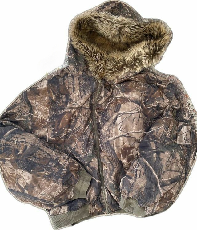 Y2K New Autumn Winter Clothing Men Women Gothic Brown Leaf Graphic Camouflage Baggy Hoodie Coat Harajuku Oversized Zipper Jacket