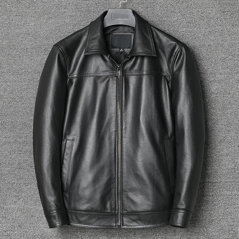 2025 New Man Cowhide Jacket Men's Genuine Leather Casual Jackets Real Natural Leather Coat Spring and Autumn Clothes Size S-5XL