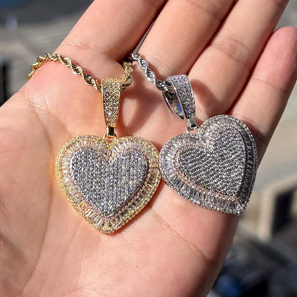 2026 New Arrivals Shiny Heart Shaped Pendant Necklace Micro Pave Bling Cubic Zirconia For Women Fashion Valentine's Day Gift