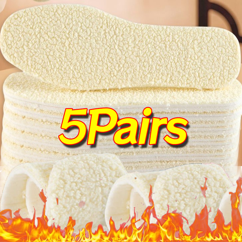 Winter Lamb Fleece Insoles Men Women Keep Warm Insole Soft Wool Thicken Coldproof Pads Cashmere Shoes Insert Thermal Shoe Pads