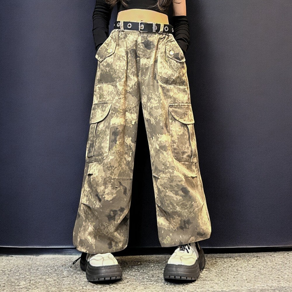 Kids Camouflage Cargo Pants for Girls Baggy Trousers Unique Design Children Teenagers Outfits Baby Clothes 5 7 9 10 11 12 Years