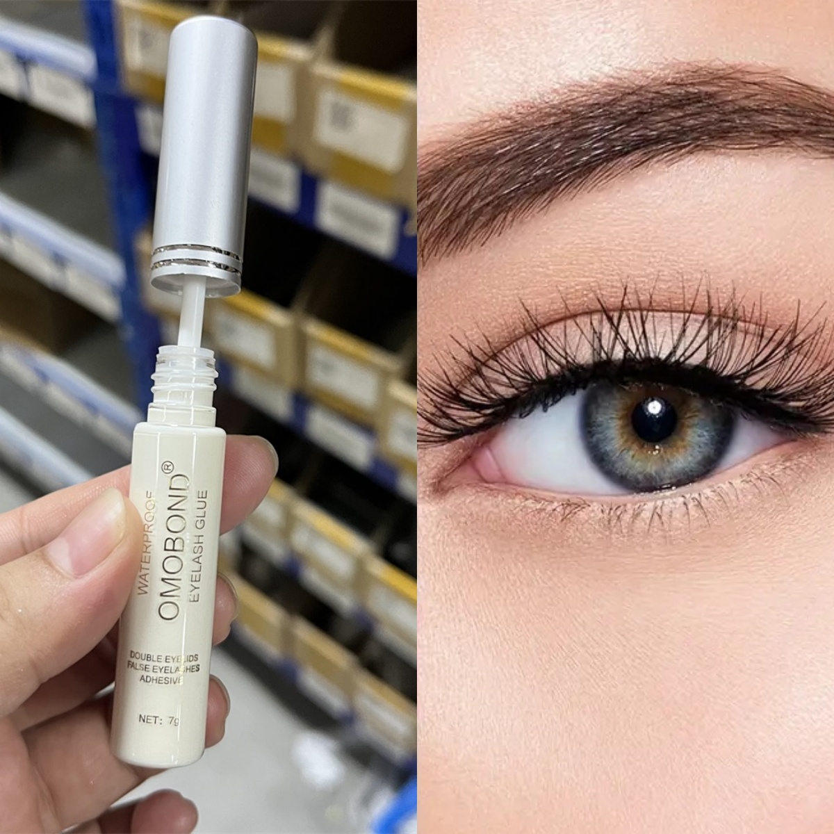 7g Eyelash Glue Waterproof Gel Strong Hold for Professional Salon & Home Use Suitable for False Lashes/Individual/Cluster Lashes