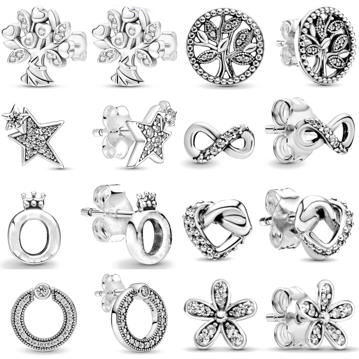 2024 Double Hoop Family Tree Crown Fit Original Charms Diy Fine Jewelry Gift For Women Making Accessories 925 Silver Earrings