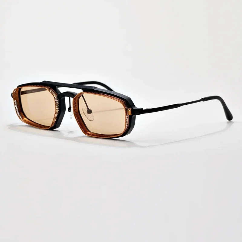 New Personalized Men's Sunglasses High-end Double Bridge Alloy Polygon Outdoor Fashion Brand Protective Women's SUNGLASSES UV400