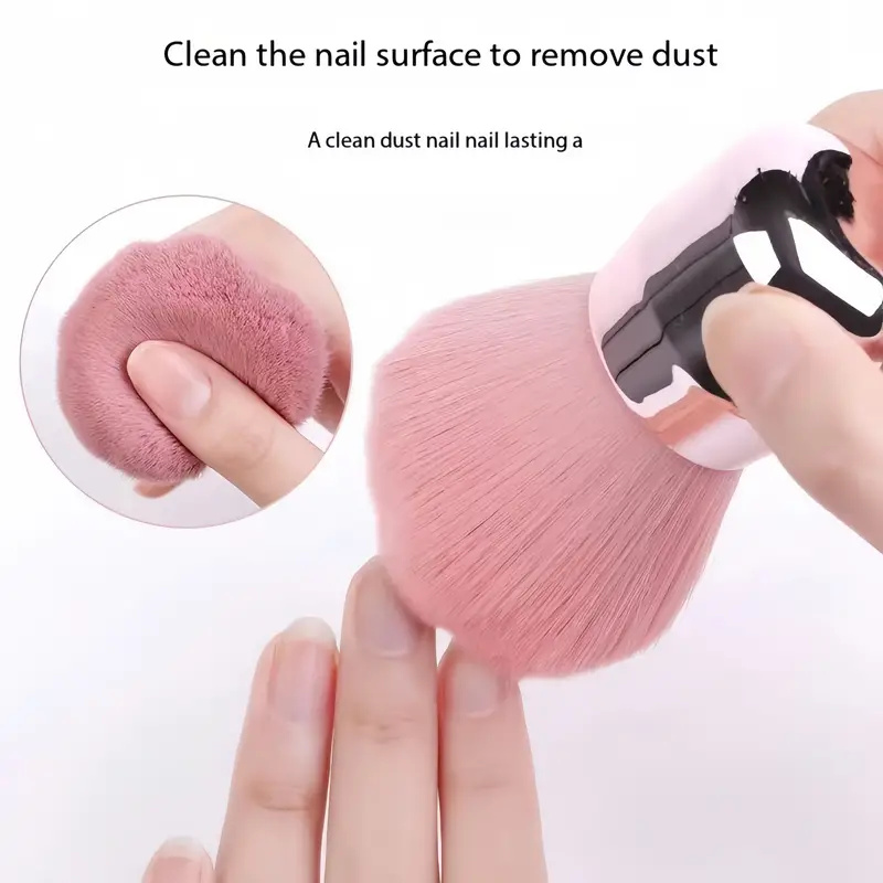 2pcs Nail Art Dust Powder Remover Brushes Professional Nails Art Mushroom Brush Acrylic UV Gel Polish Powder Cleaning Brushes
