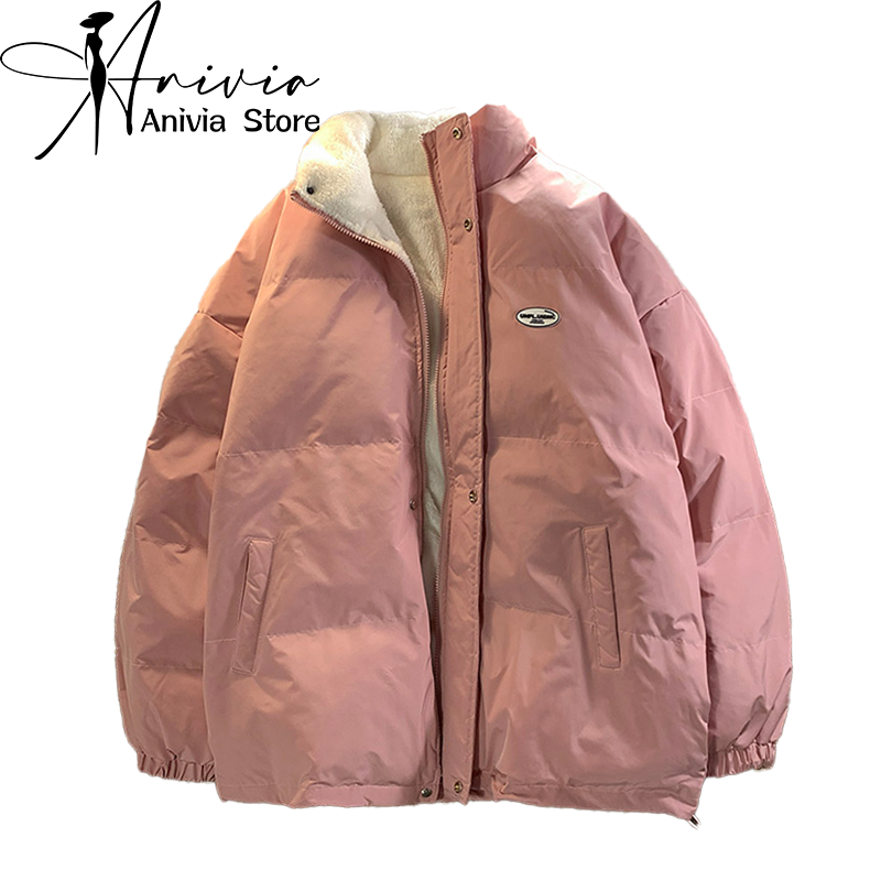 Women's Winter Plush Collar Long Sleeve Cotton Robe Y2K Japanese Harajuku 2000s Style College Bread Robe Warm Clothing 2024 New