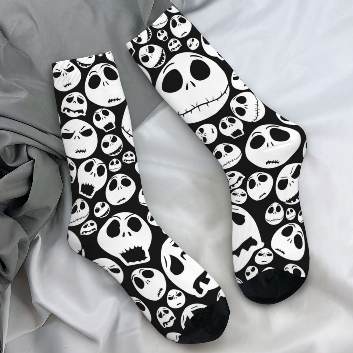 The Nightmare Before Christmas Socks Jack Skellington and Sally Elegant Stockings Spring Anti-Slip Men Socks Soft Climbing Socks