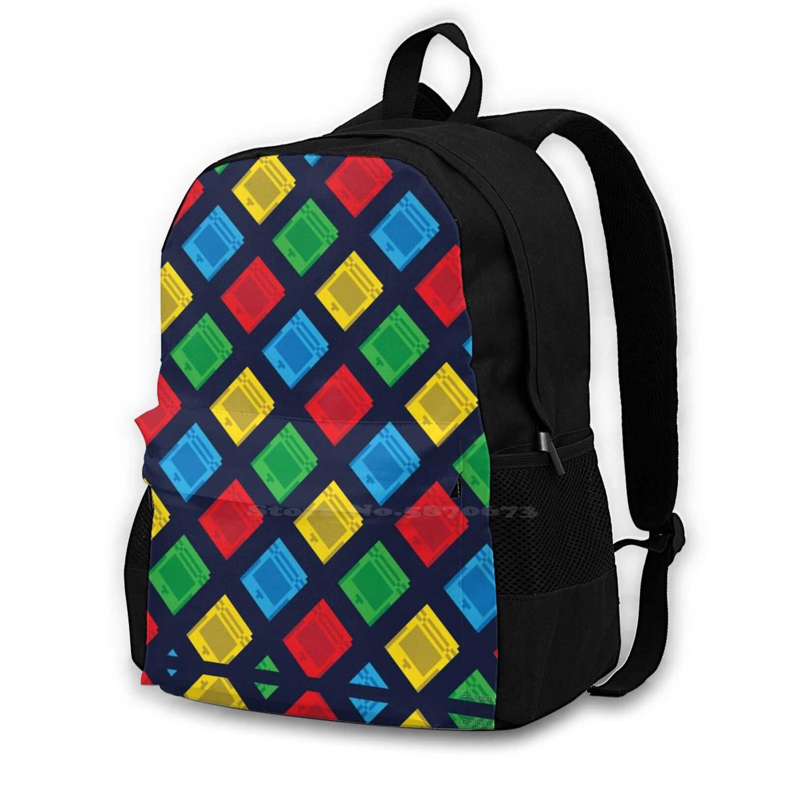 Pixel Cartridge Women Men Teens Laptop Travel School Bags Pixel Gb Gbc Pixel Art Cartridge Retro 8 Bit