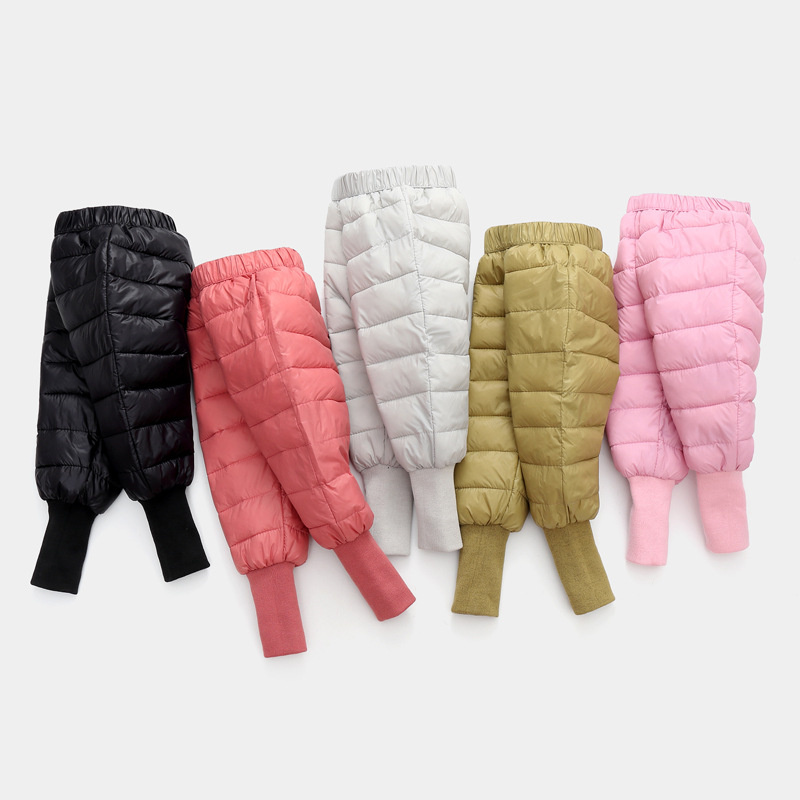 Winter Kids Warm Down Pants Autumn Children Clothing Boys Girls Thick Ski Trousers Baby Windproof Snow Long Pants 1-5 Years