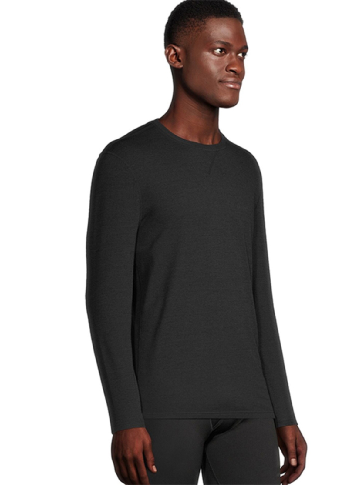 Merino Wool Base Layer- Mens 13% Merino Wool Thermal Underwear Long Sleeve Thermal Shirts for Outdoor Hiking Crewneck Top Warm