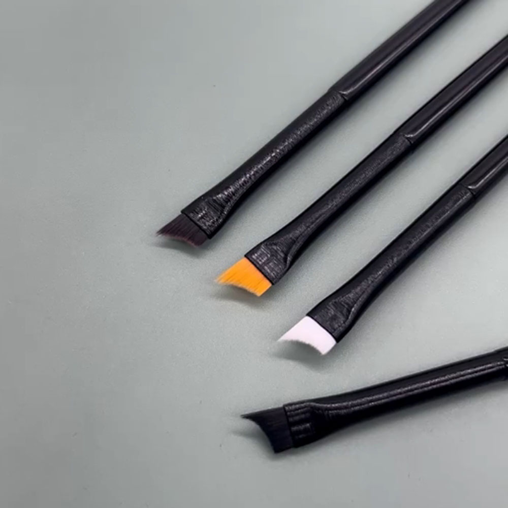 Black Oblique Head Nail Brush French Tip Design Nail Brush Pen Brown White Handle Half Moon Shape Acrylic Painting Drawing Pen