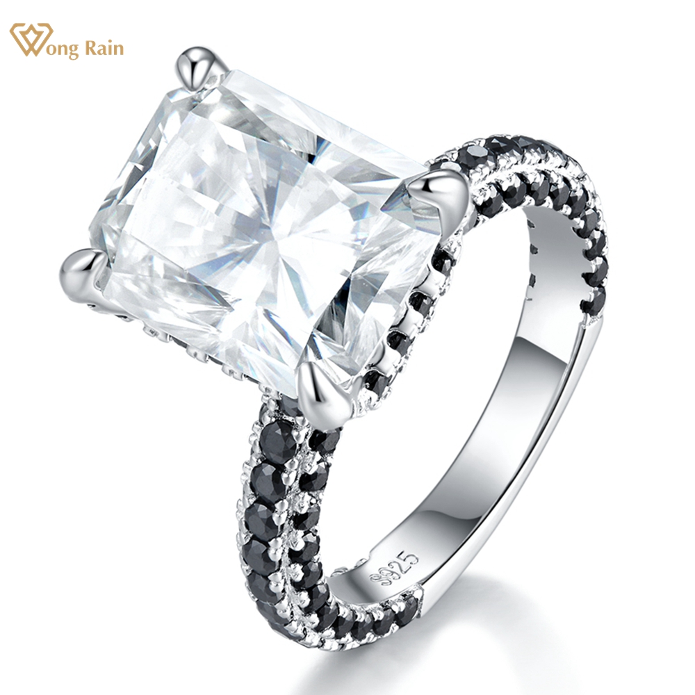 Wong Rain 100% 925 Sterling Silver 3EX VVS1 D Color Radiant Cut 8 CT Real Moissanite Diamonds Gemstone Engagement Rings Jewelry