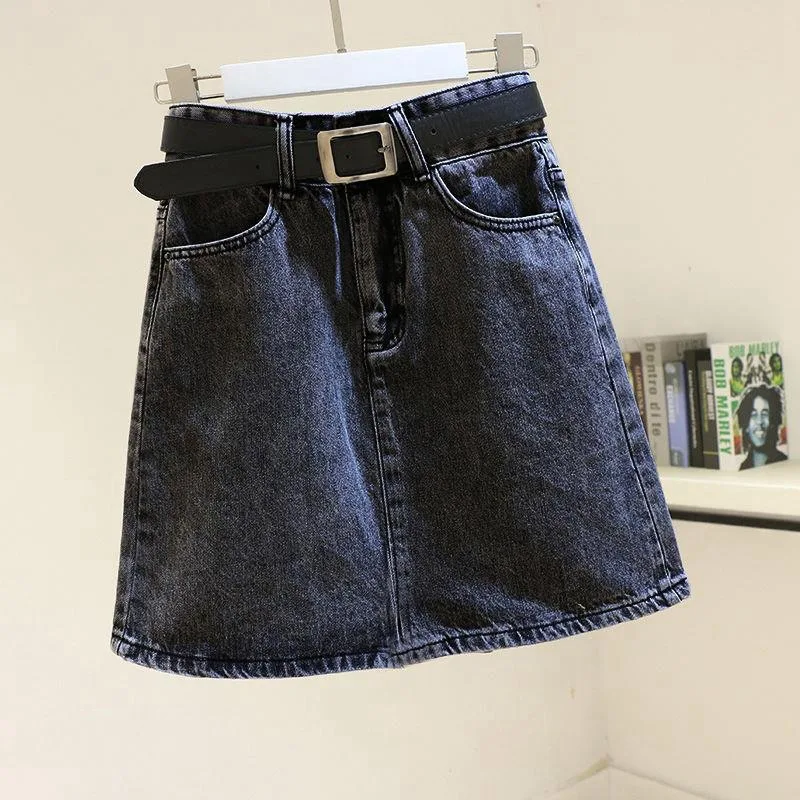 Black Grey High-Waisted Slimming Denim Mini Skirt For Women Trendy Summer New Style Korean Version Bodycon Skirt