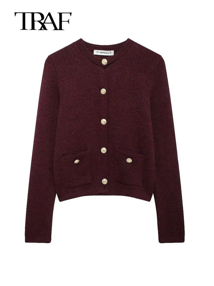 Women Knitted Cropped Cardigan Sweaters for Women Long Sleeve Button Cardigans New Autumn Knitwears