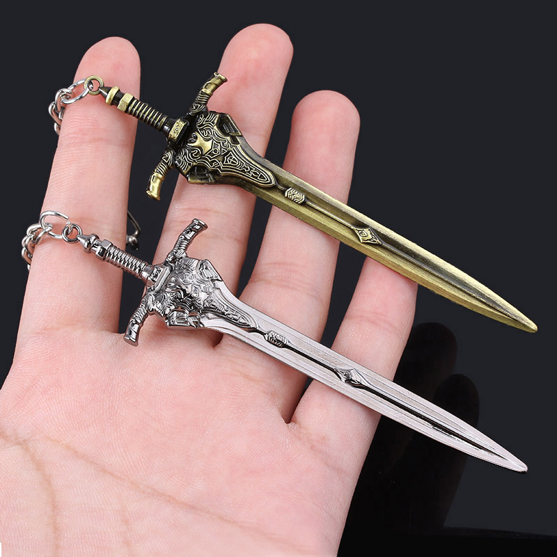 Creative Game Dark Souls 3 Artoria Sword Keychain Abyss Walker Knights Logo Metal Keyring High Quality Men Car Women Bag Jewelry