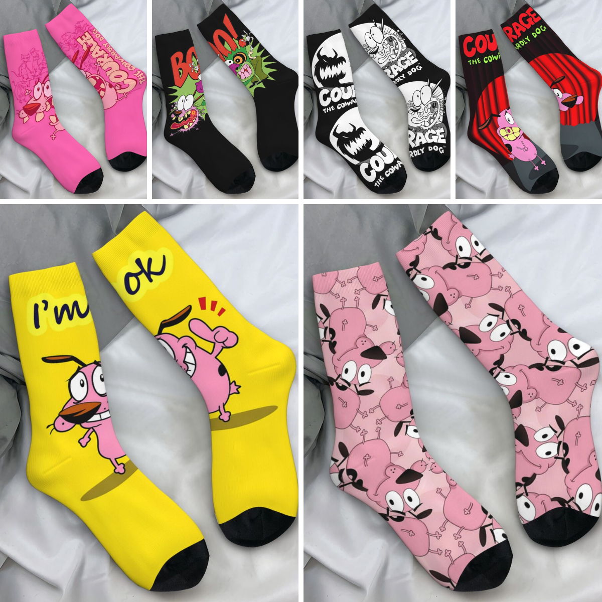 Cowardly Dog Courage Stockings Pattern Retro Socks Autumn Anti Sweat Socks Unisex Men Outdoor High Quality Socks