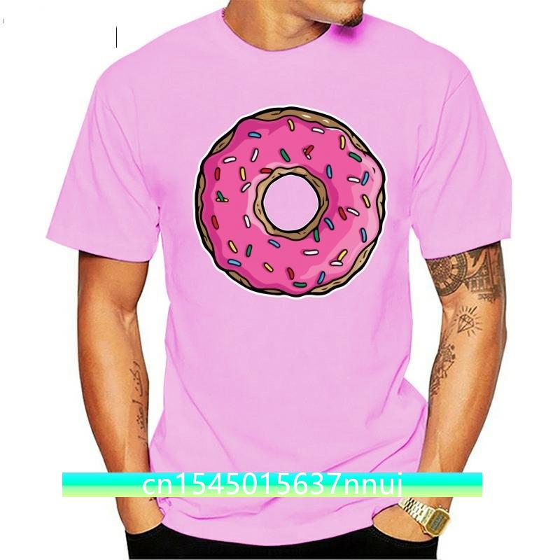 Simple Casual Men T Shirt Donut Design TShirt Pure Cotton Birthday Gift T-shirt Short Sleeve Funny Tees Round Neck