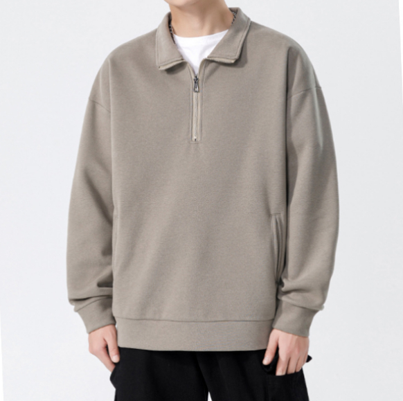 196 Turtleneck Sweatshirt for Men Autumn and Winter Thickened Loose Trendy Solid