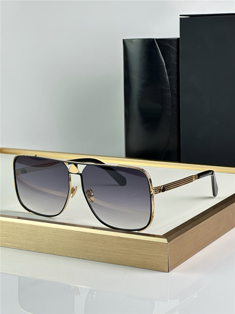 Nouveau design de mode hommes Lunettes de soleil Le cadre Blue Square K Gold Gold et style simple haut de gamme UV400 de protection UV400