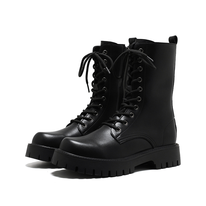 Stylish Fashion Business Women Men Leather Boots Shoes Designer Foemal Dress Oversized Slip On Leather Convenient Thick Sole Rock Gothic Punk Shoes