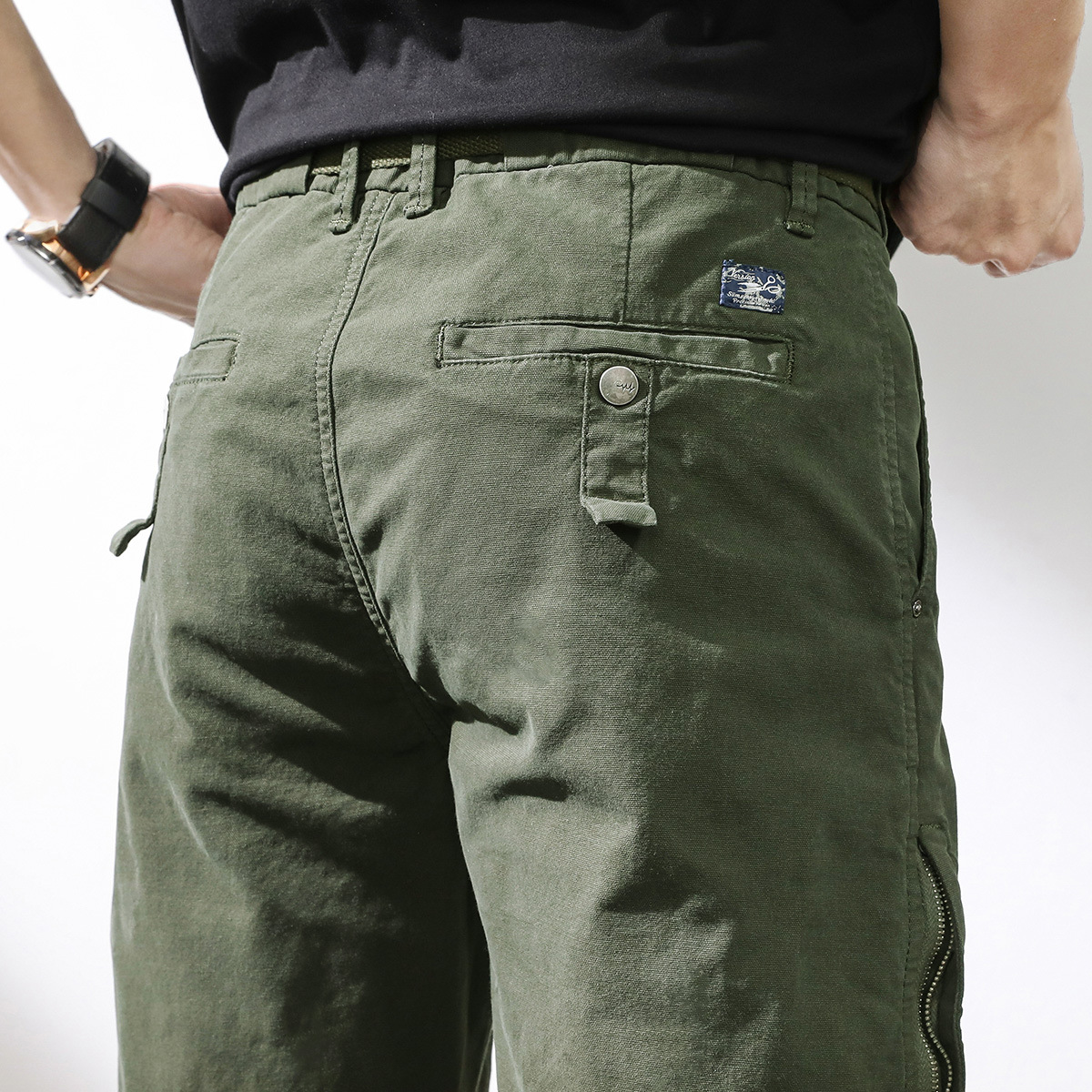 Korea Style Cargo Casual Pants Men Clothing Army Green Black Brown Joggers Streetwear Pants Men Zipper Trousers 2025 Spring
