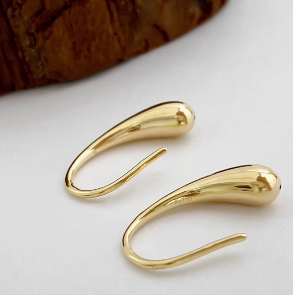 18k yellow gold earrings white gold drop earring water drop earring karat gold jewelry