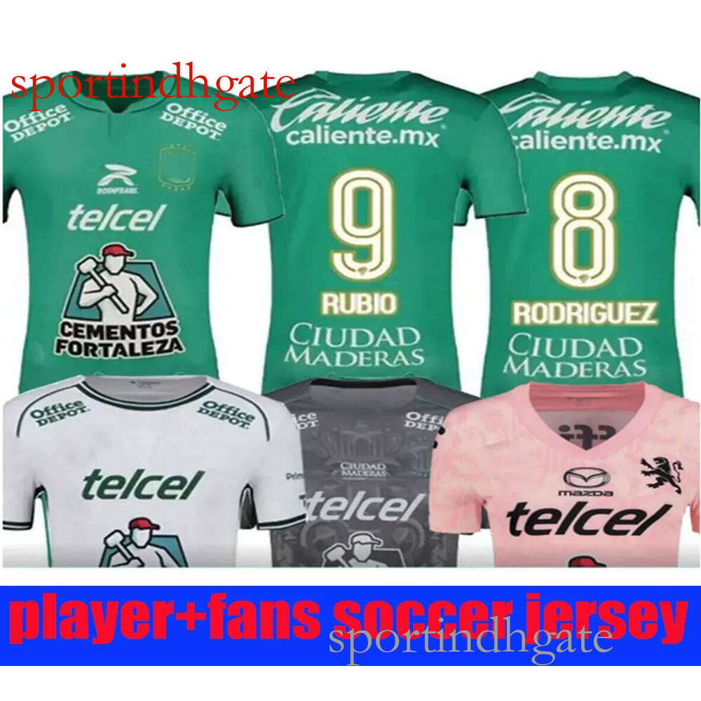 Version de joueur des fans 24 25 Leon Soccer Jerseys 2024 2025 MEXICO Club Home Away Third 18 F.Vinas 7 Moreno 9 Rubio 8 Rodriguez 16 Football Un
