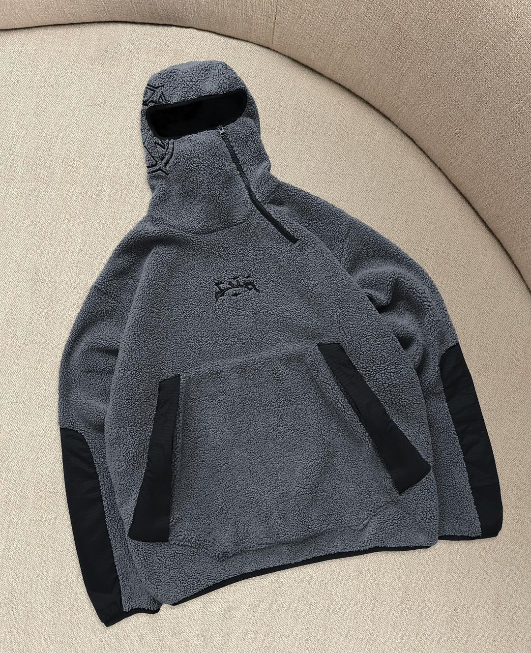 Y2K Shaker Jacket Men Gothic Trendy Hip-hop Street Loose Jacket Ninja Mask Splicing Zipper Sweater Winter Jacket Warm Top Hoodie