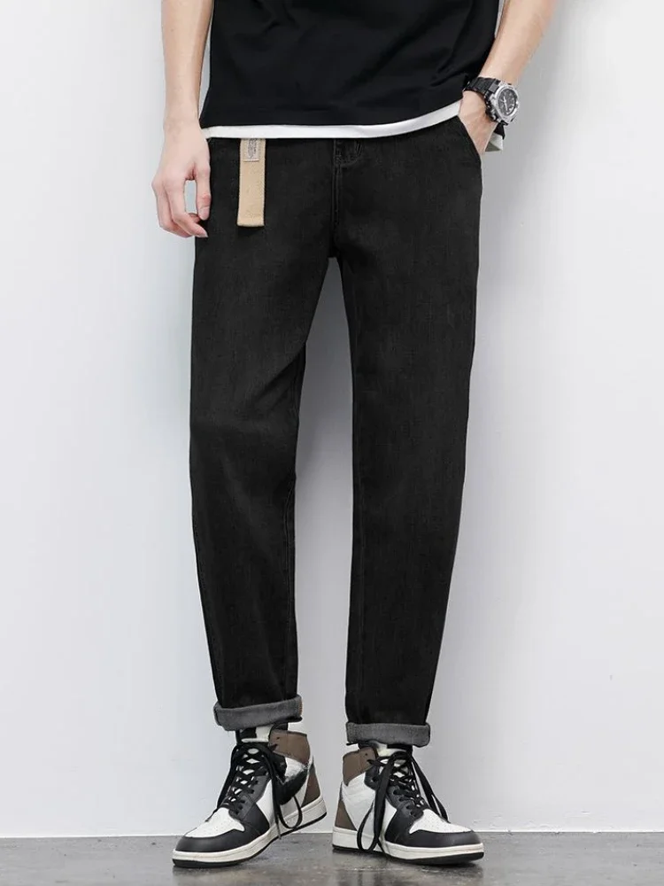 Summer Light Blue Men's Jeans Trousers Harem with Pockets Male Cowboy Pants New in Y2k Streetwear Goth Clothes 2000s Luxury Soft