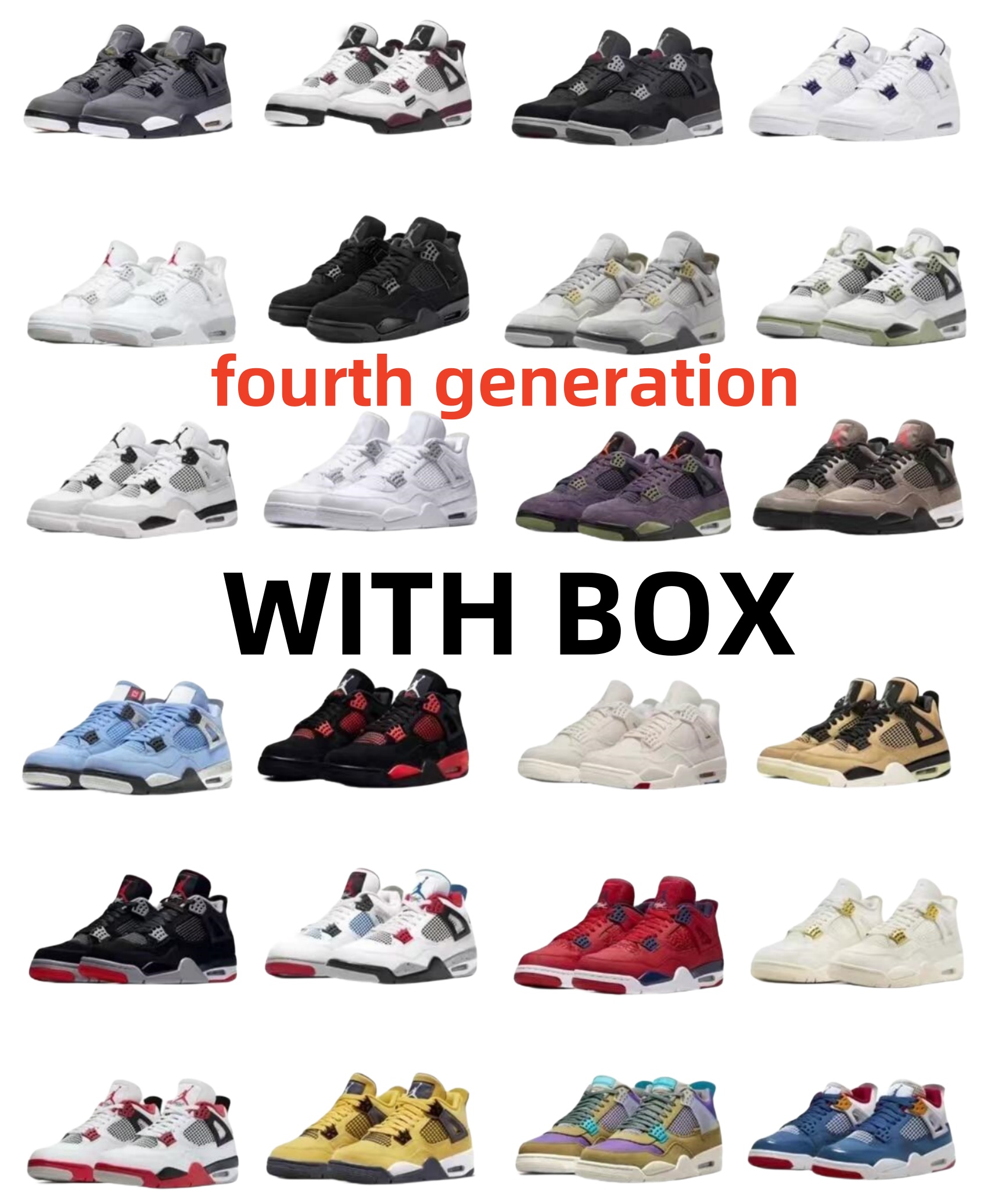 Jjjjjj quatre générations nouvelles chaussures de mode chaussures de basket-ball chaussures de sport taille 4-13