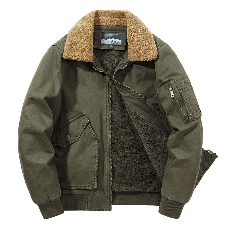 New Winter Men Fleece Bomber Jackets Multi-pockets Cargo Jackets High Quality Male Fleece Casual Coats Warm Parkas Size 4XL