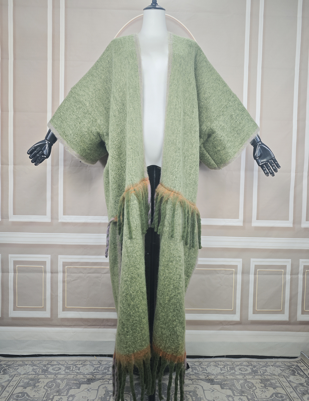 New Fashion African Women Winter Warm Fuzzy Long Cardigans Oversized Beautiful Design Open Front Tassel Duster Coat For Daily