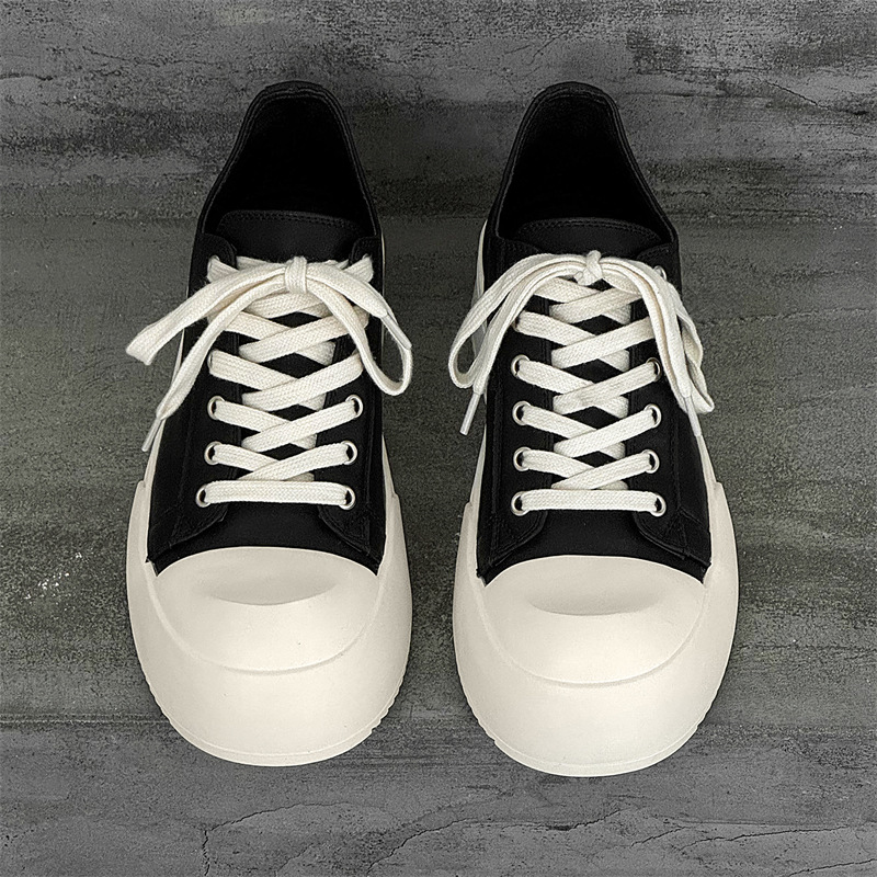 Stylish Fashion Men Leather Shoes Business Formal Versatile Leather Loafer Thick Sole Chunky Casual Rock Gothic Punk Style Slip On Athletic Leath