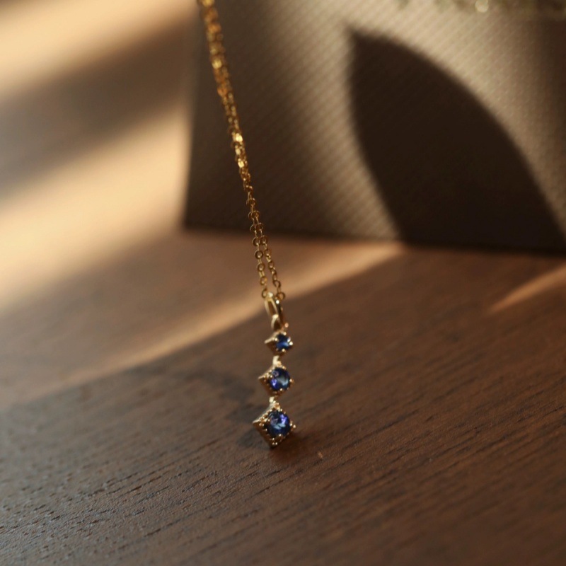 S925 Sterling Silver Plated 14K Gold Starry Zirconia Pendant Necklace For Women High-quality Wife Anniversary Gift Jewelry